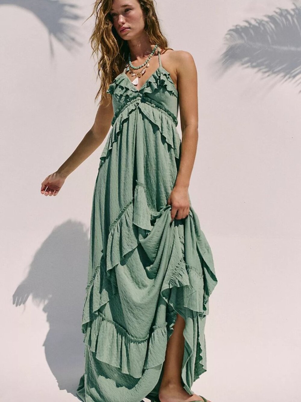 Free People Santa Luz Maxi Dress in Green